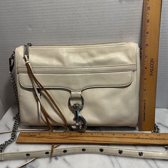 Rebecca Minkoff Mini MAC Crossbody Bag off white silver hardware - Picture 10 of 11